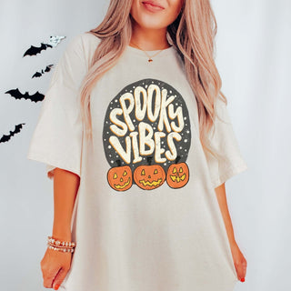 Spooky Vibes Pumpkins Wholesale Comfort Color Graphic Tee - Quick Shipping - Limeberry Designs