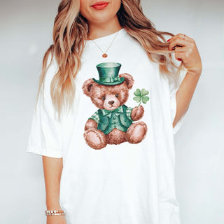 St. Pats Bear Wholesale Comfort Color Tee - Fast Shipping - Limeberry Designs