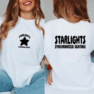 Starlights Synchronized Skating Front And Back Comfort Color Tee (Youth and Adult) - Limeberry Designs