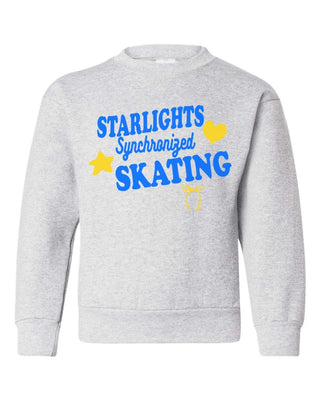 Starlights Synchronized Skating Heart Star Bow Sweatshirt (Youth and Adult) - Limeberry Designs