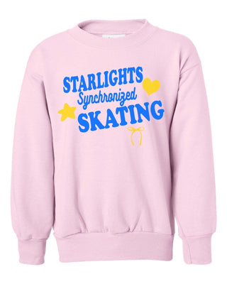 Starlights Synchronized Skating Heart Star Bow Sweatshirt (Youth and Adult) - Limeberry Designs