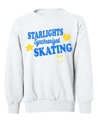 Starlights Synchronized Skating Heart Star Bow Sweatshirt (Youth and Adult) - Limeberry Designs