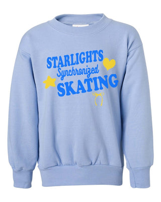 Starlights Synchronized Skating Heart Star Bow Sweatshirt (Youth and Adult) - Limeberry Designs