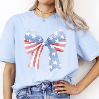 Stars and Stripes Bow Tee - Limeberry Designs