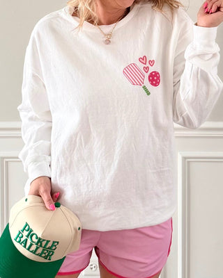 Stay Out Of The Kitchen Pickleball Comfort Color Sweatshirt Front & Back - Limeberry Designs