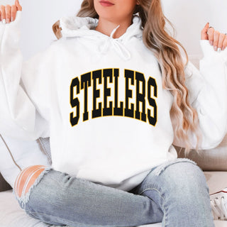 Steelers Collegiate Letter Graphic Sweatshirt + Hoodie