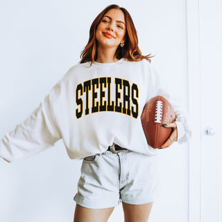Steelers Collegiate Letter Graphic Sweatshirt + Hoodie
