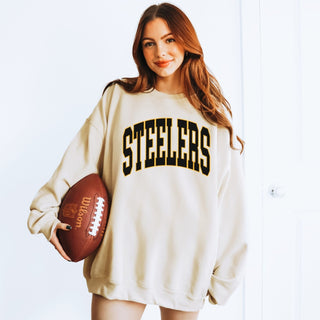Steelers Collegiate Letter Graphic Sweatshirt + Hoodie