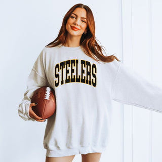 Steelers Collegiate Letter Graphic Sweatshirt + Hoodie