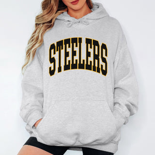 Steelers Collegiate Letter Graphic Sweatshirt + Hoodie