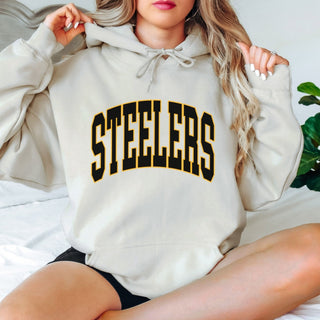 Steelers Collegiate Letter Graphic Sweatshirt + Hoodie