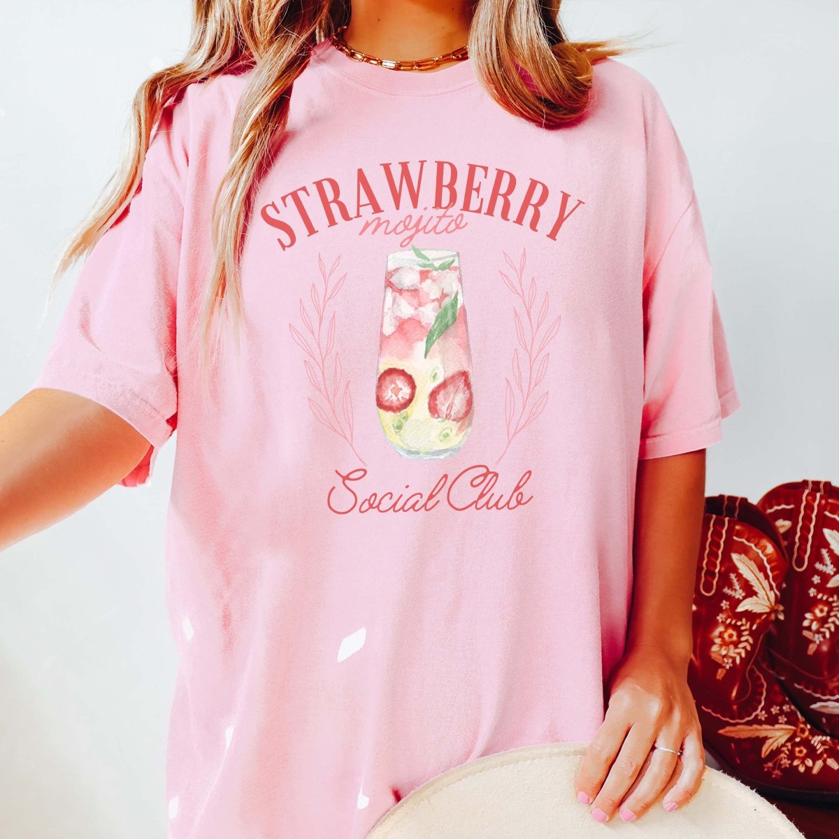 Strawberry Mojito Social Club Comfort Color Tee