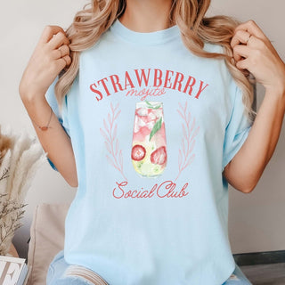 Strawberry Mojito Social Club Comfort Color Tee - Trending Tee - Limeberry Designs