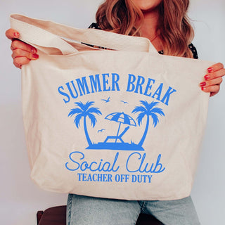 Summer Break Social Club Wholesale Canvas Tote - Fast Shipping - Limeberry Designs