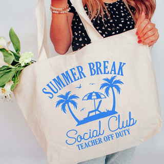 Summer Break Social Club Wholesale Canvas Tote - Fast Shipping - Limeberry Designs