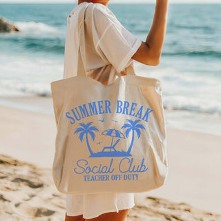 Summer Break Social Club Wholesale Canvas Tote - Fast Shipping - Limeberry Designs