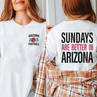 Sundays Are Better In Arizona Bella Graphic Tee With Front And Back Design - Limeberry Designs