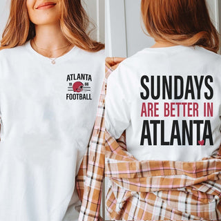Sundays Are Better In Atlanta Bella Graphic Tee With Front And Back Design - Limeberry Designs