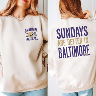 Sundays Are Better In Baltimore Graphic Sweatshirt - Limeberry Designs