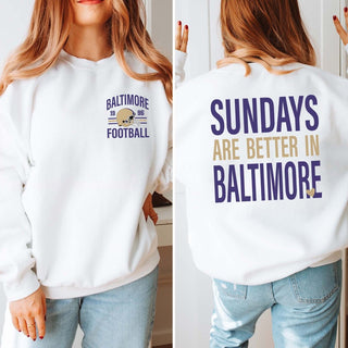 Sundays Are Better In Baltimore Graphic Sweatshirt - Limeberry Designs