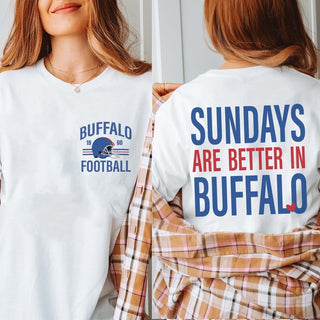 Sundays Are Better In Buffalo Bella Graphic Tee With Front And Back Design - Limeberry Designs