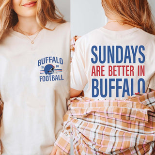 Sundays Are Better In Buffalo Bella Graphic Tee With Front And Back Design - Limeberry Designs