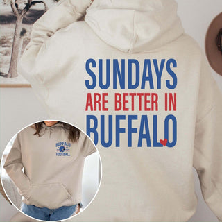 Sundays Are Better In Buffalo Graphic Hoodie - Limeberry Designs