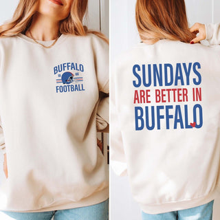 Sundays Are Better In Buffalo Graphic Sweatshirt - Limeberry Designs