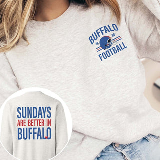 Sundays Are Better In Buffalo Graphic Sweatshirt - Limeberry Designs