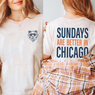 Sundays Are Better In Chicago Bella Graphic Tee With Front And Back Design - Limeberry Designs