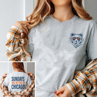 Sundays Are Better In Chicago Bella Graphic Tee With Front And Back Design - Limeberry Designs