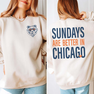 Sundays Are Better In Chicago Graphic Sweatshirt - Limeberry Designs