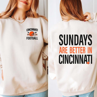 Sundays Are Better In Cincinnati Graphic Sweatshirt + Hoodie - Limeberry Designs