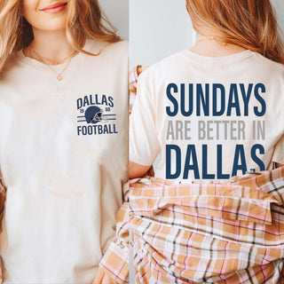 Sundays Are Better In Dallas Bella Graphic Tee With Front And Back Design - Limeberry Designs