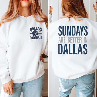 Sundays Are Better In Dallas Graphic Sweatshirt - Limeberry Designs