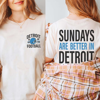 Sundays Are Better In Detroit Bella Graphic Tee With Front And Back Design - Limeberry Designs