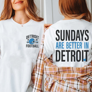 Sundays Are Better In Detroit Bella Graphic Tee With Front And Back Design - Limeberry Designs