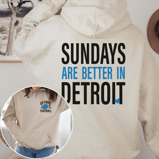 Sundays Are Better In Detroit Graphic Hoodie - Limeberry Designs