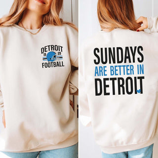 Sundays Are Better In Detroit Graphic Sweatshirt - Limeberry Designs