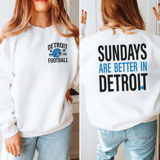 Sundays Are Better In Detroit Graphic Sweatshirt - Limeberry Designs