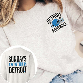 Sundays Are Better In Detroit Graphic Sweatshirt - Limeberry Designs