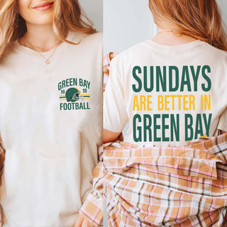 Sundays Are Better In Green Bay Bella Graphic Tee With Front And Back Design - Limeberry Designs