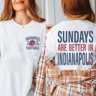 Sundays Are Better In Indianapolis Bella Graphic Tee With Front And Back Design - Limeberry Designs