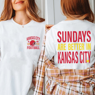 Sundays Are Better In Kansas City Bella Graphic Tee With Front And Back Design - Limeberry Designs