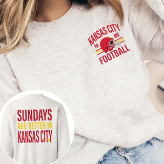 Sundays Are Better In Kansas City Graphic Sweatshirt - Limeberry Designs