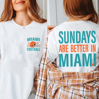 Sundays Are Better In Miami Bella Graphic Tee With Front And Back Design - Limeberry Designs