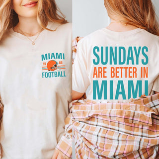 Sundays Are Better In Miami Bella Graphic Tee With Front And Back Design - Limeberry Designs