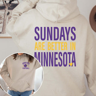 Sundays Are Better In Minnesota Graphic Hoodie - Limeberry Designs