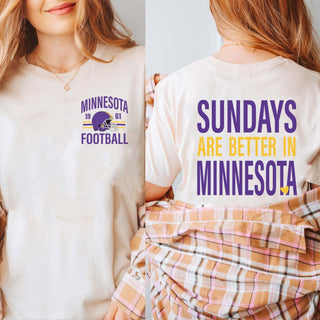 Sundays Are Better In Minnesota Bella Graphic Tee With Front And Back Design