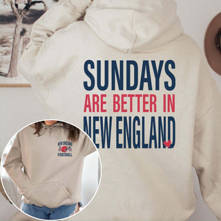 Sundays Are Better In New England Graphic Hoodie - Limeberry Designs